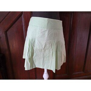 J.Crew Mint Green Pleated A-Line Skirt Womens 6 100% Cotton Lined